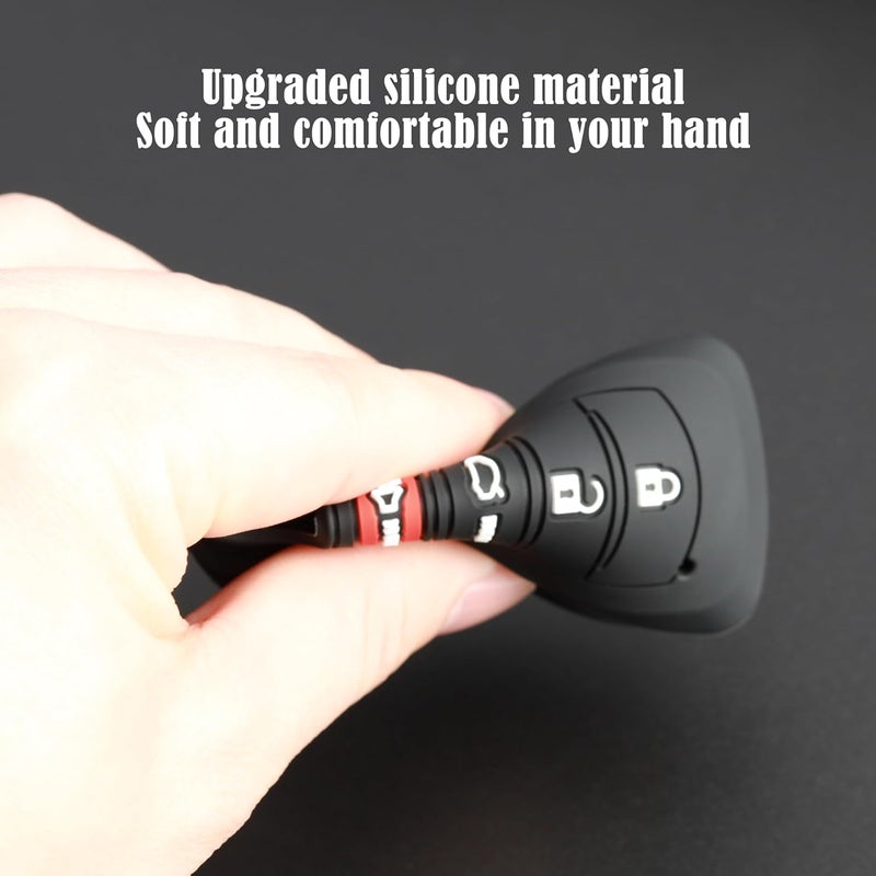TANDRIVE Key Fob Cover for Toyota 2026 2025 Camry and 2026-2023 Corolla Crown, 4-Button, Silicone, 2-Pack, Black and Red - Image 5